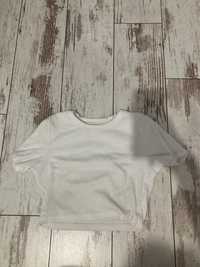 bluzka biała top krotki crop top koszula t-shirt biała sinsay