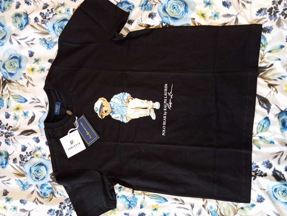 T-shirt męski Polo by Ralph Lauren - seria z misiem, grubsza bawełna