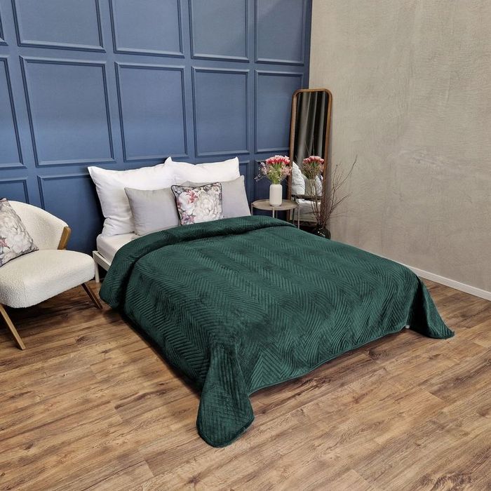 Narzuta na łóżko kanapę 170x210 Welurowa velvet pikowana kapa Caden Zi