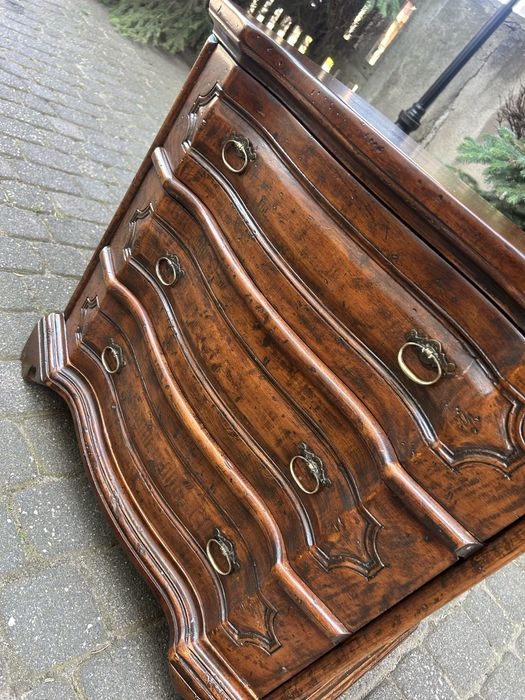 Stylowa Drewniana Komoda Kolonialna Stolik Z Szufadami Po Renowacji