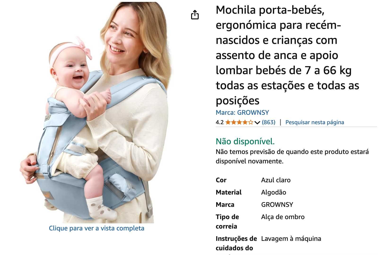 Mochila porta-bebés, ergonómica para recém-nascidos e crianças