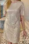 Vestido cerimónia brilhante tamanho único veste até XL novo