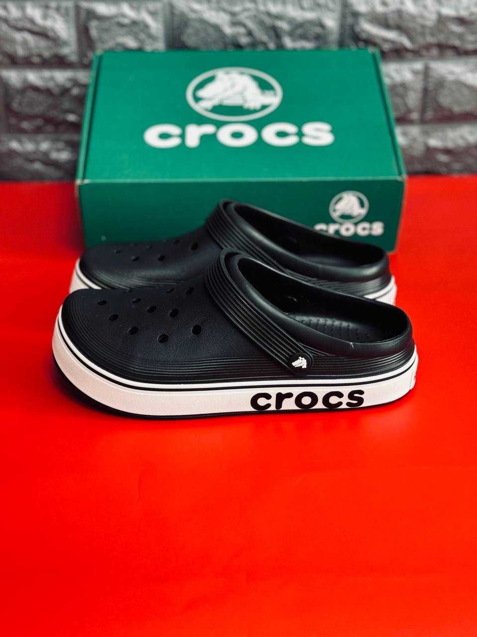 Топ-качество! Crocs мужские Шлепай легко! Тапочки Крокс black\white
