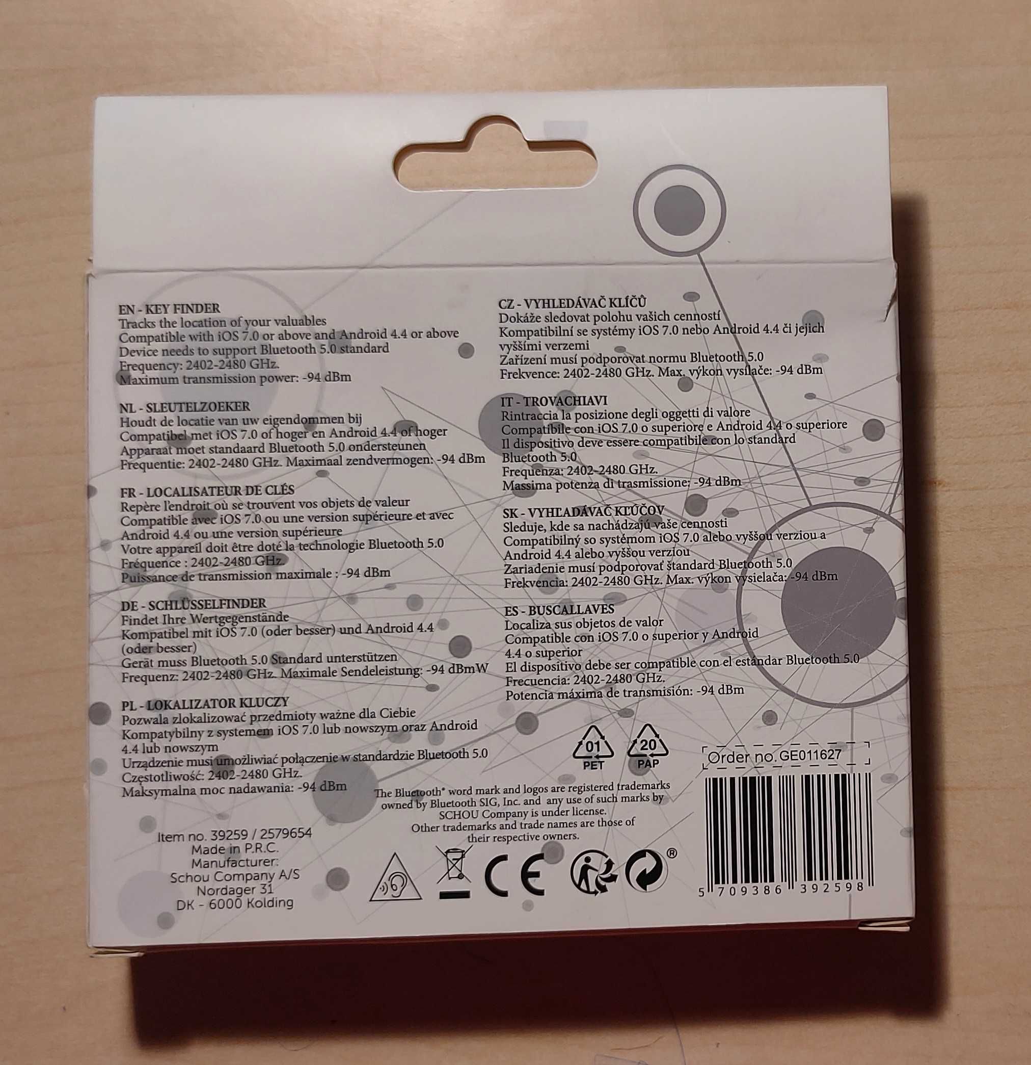 Brelok Lokalizator Kluczy Bluetooth GPS Key Finder