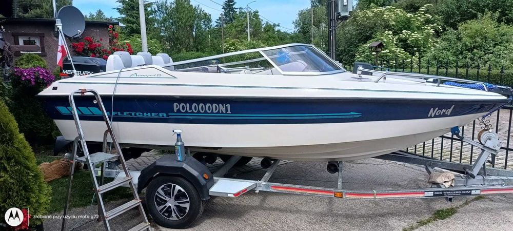 Łódź Motorowa Fletcher Arrow Sport 16   Mercury 90KM + Przyczepa