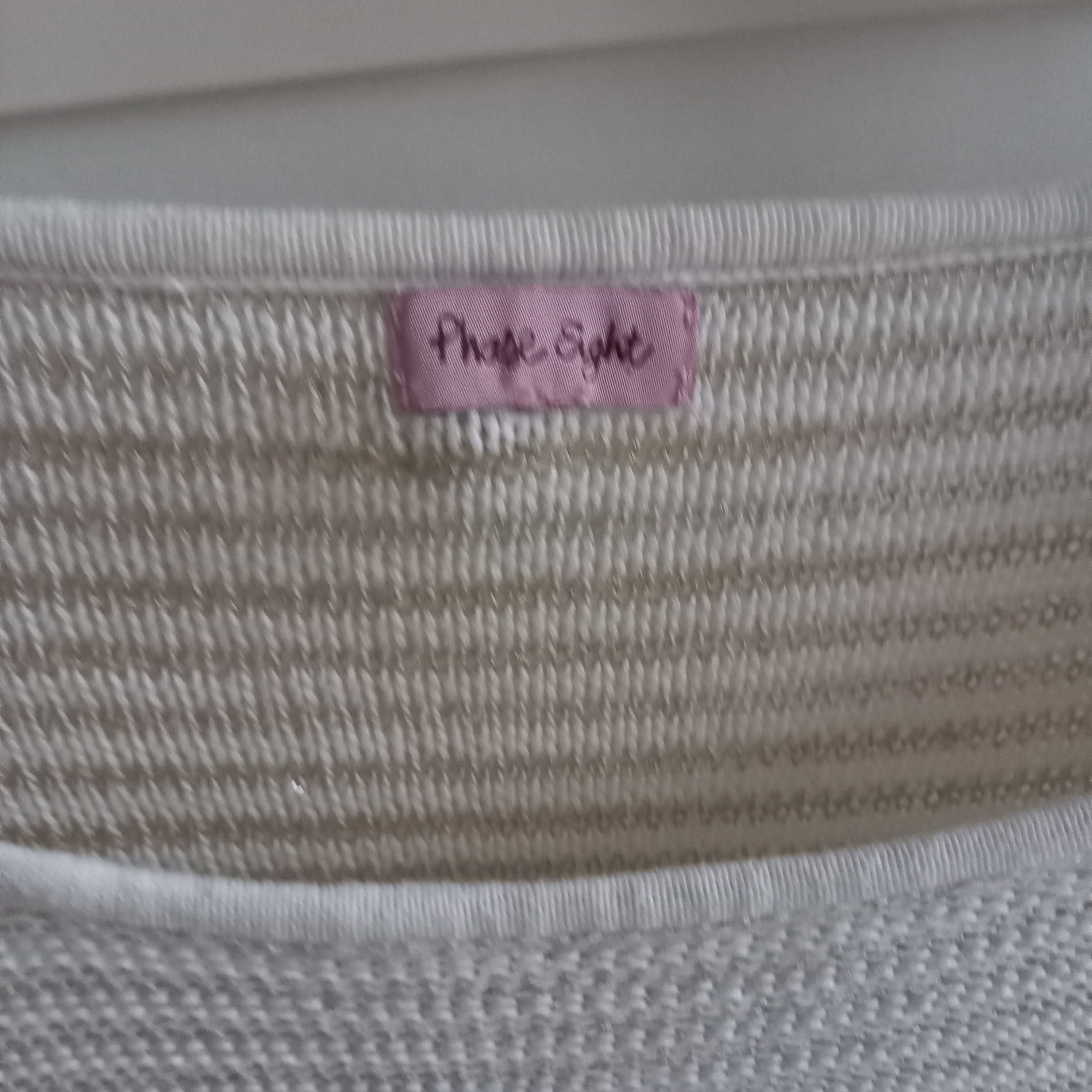 Kamizelka Phase Eight vintage dzianinowa biała beżowa oversize sweter