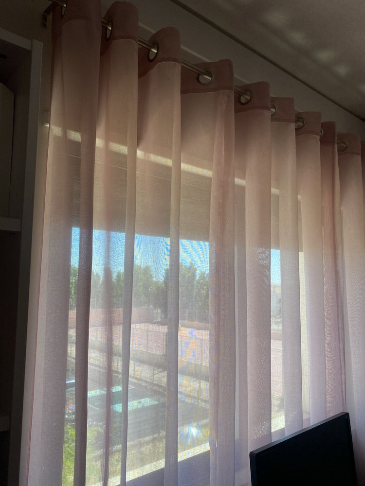 2 conjuntos de 2 cortinados cada um - rosa bebe