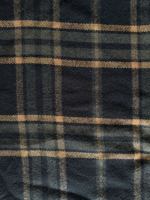 Duży szalik chusta koc Bershka krata czarno-pomarańczowa 140x140 cm