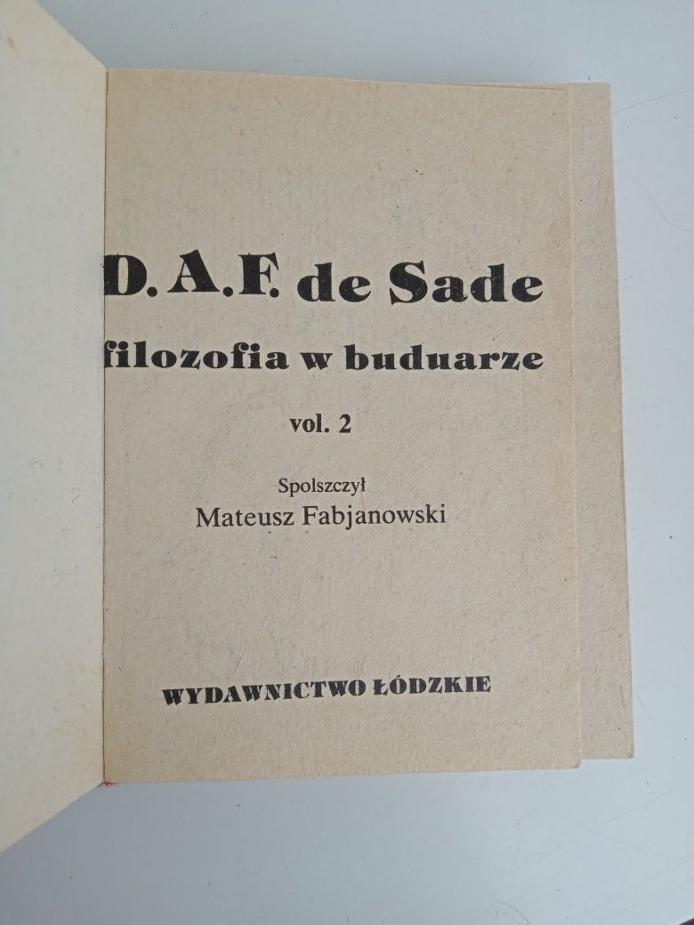 Miniatura D.A.F. de Sade filozofia w buduarze