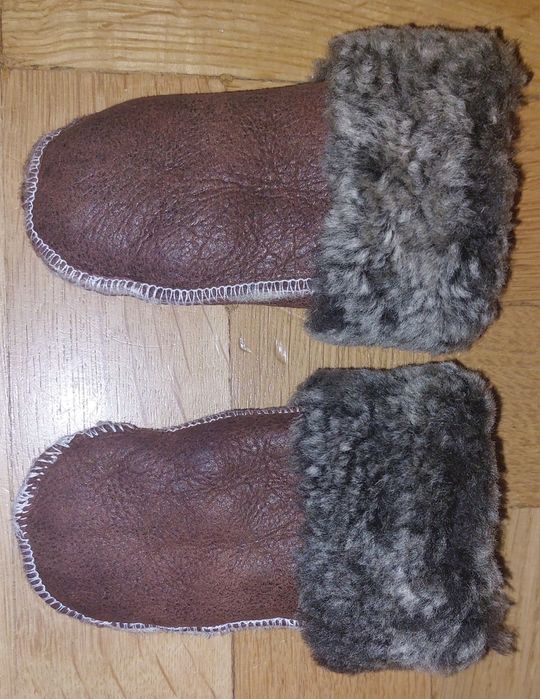 Rękawiczki skóra naturalna wełna góralskie malutkie