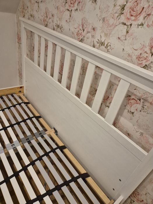 Łóżko drewniane białe Ikea 160x200