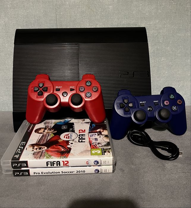 PS3 Super Slim 500GB Konsola Sony PlayStation 3 2 Pady 2 Gry