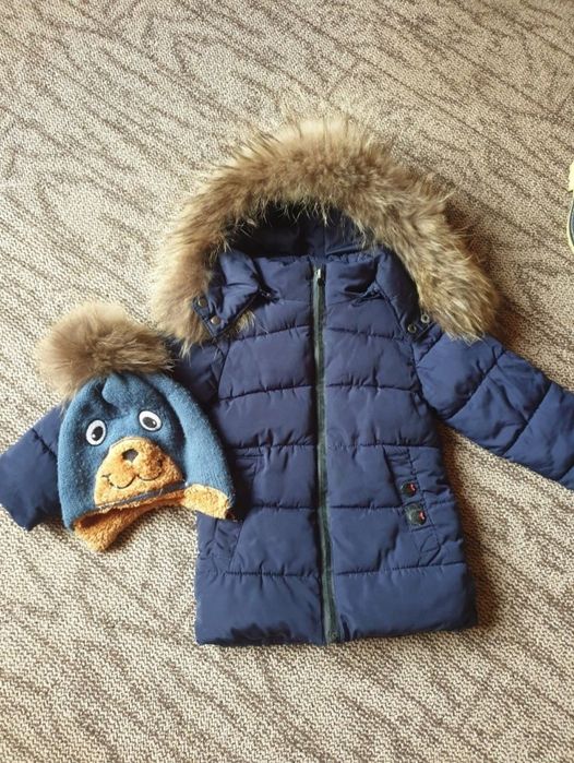 Зимняя куртка 3-5 104 110 116 С натуральним мехом