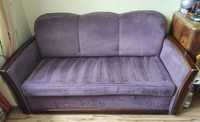 Sofa rozkładana fioletowa