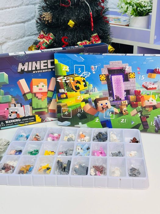 Адвент календар minekraft, конструктор лего,дупло, подарунок, ялинка
