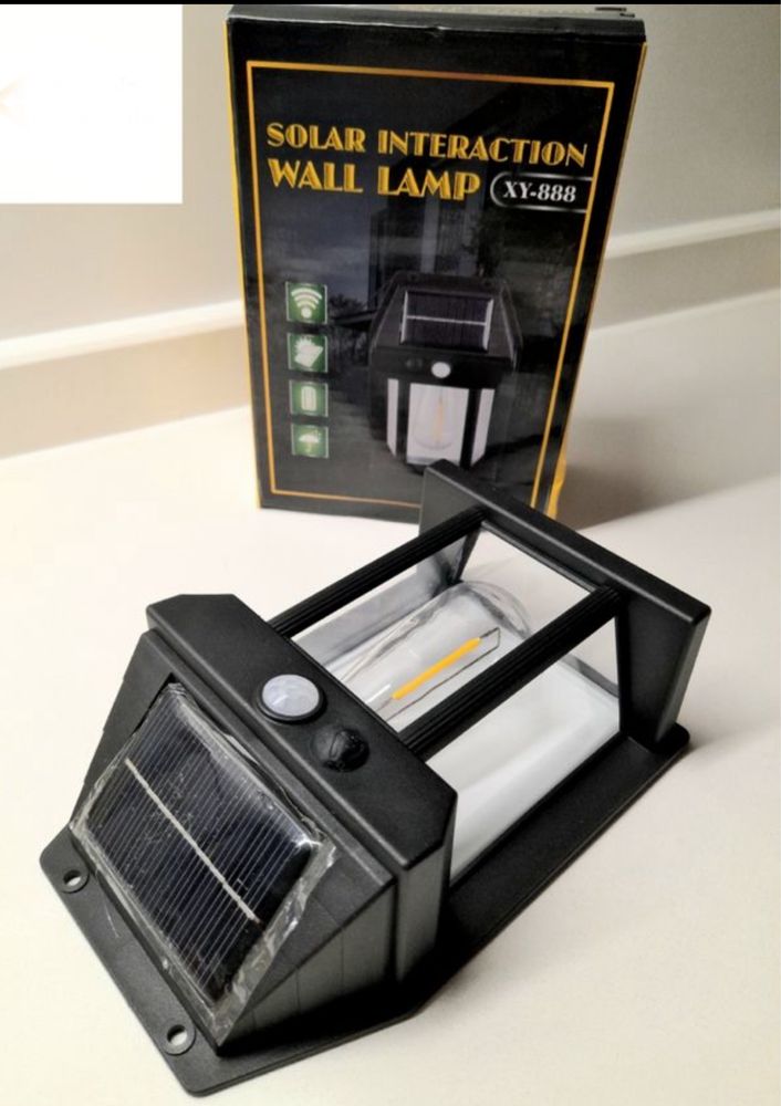 Luz led de exterior com painel solar e sensor