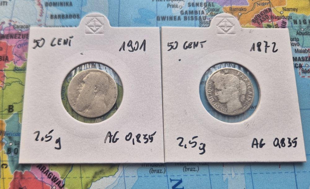 Zestaw 5 srebrnych monet kolekcjonerskich