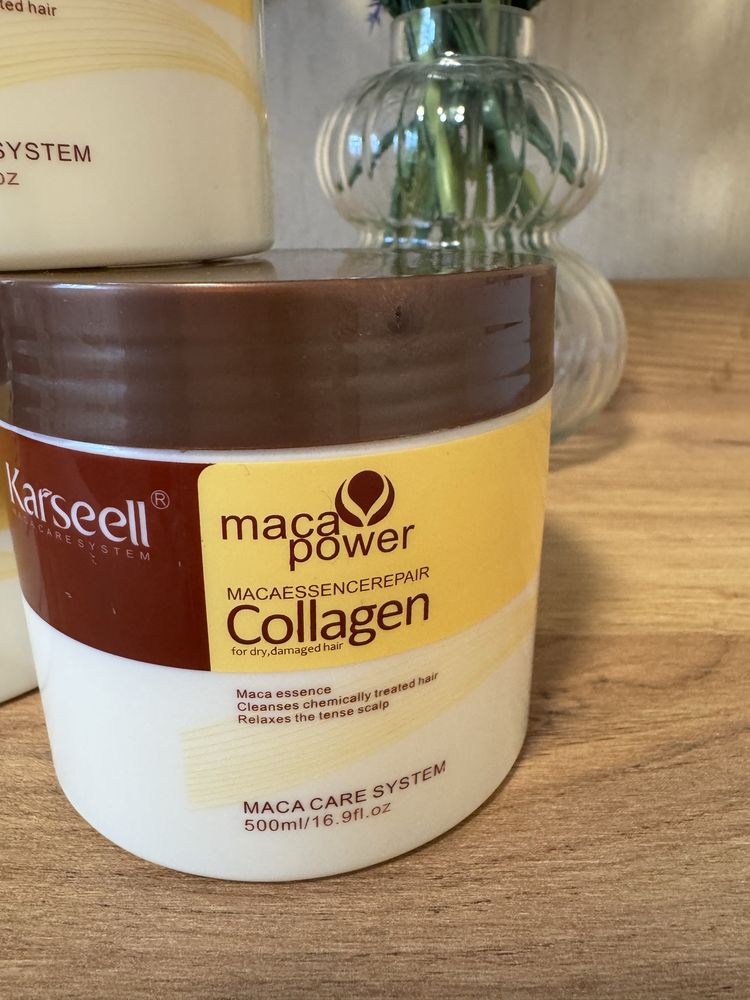 Набір для відновлення волосся Karseell Maca Power Collag маска та олія