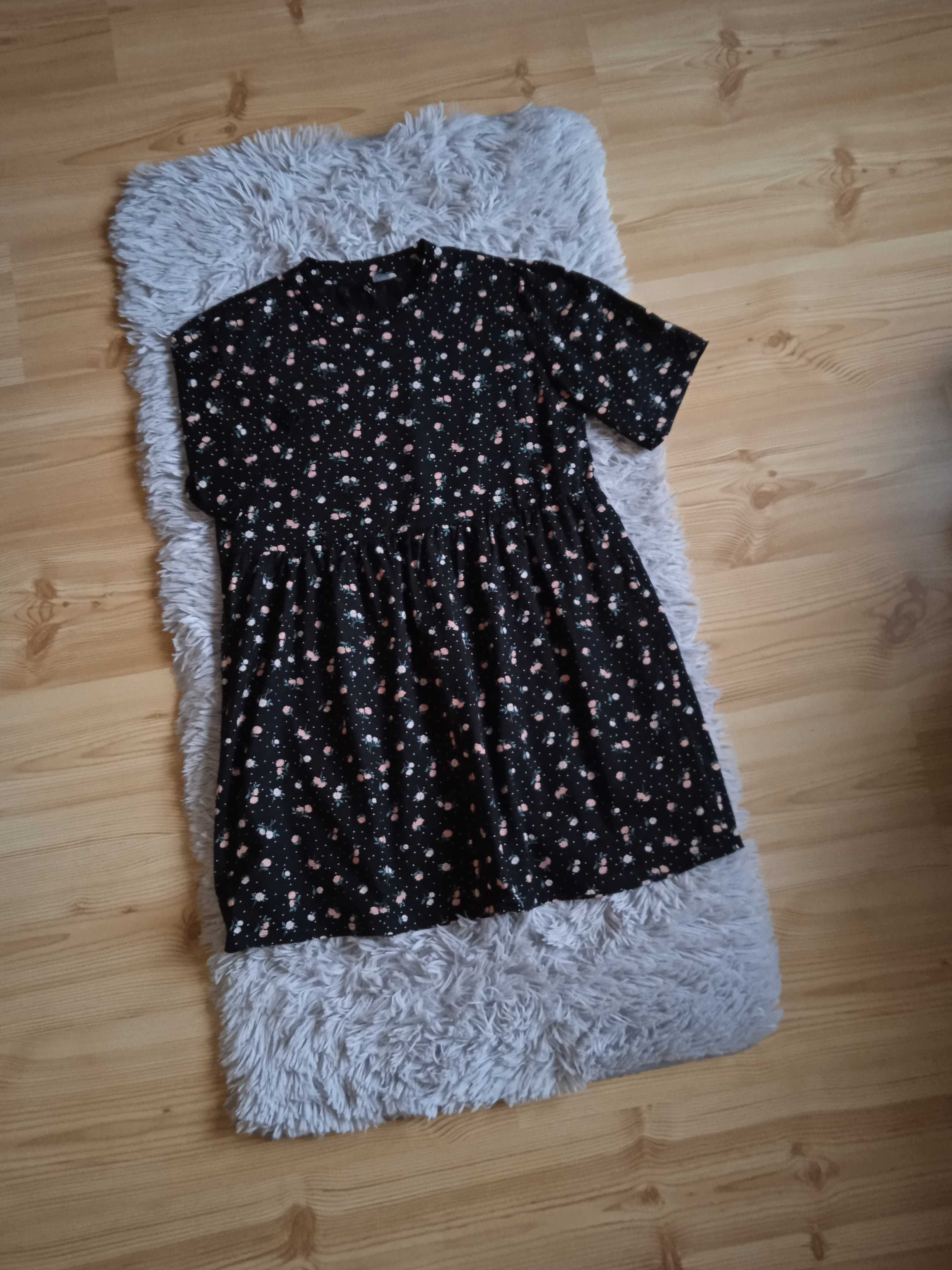 Bawełniana sukienka typu babydoll w kwiaty H&M