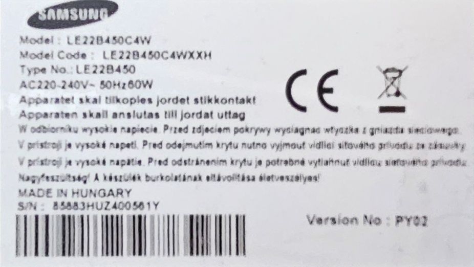 Telewizor LCD Samsung LE 22B450C4W