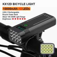 Lampa rowerowa NATFIRE 10000mAh NKX-12D PRO Powerbank