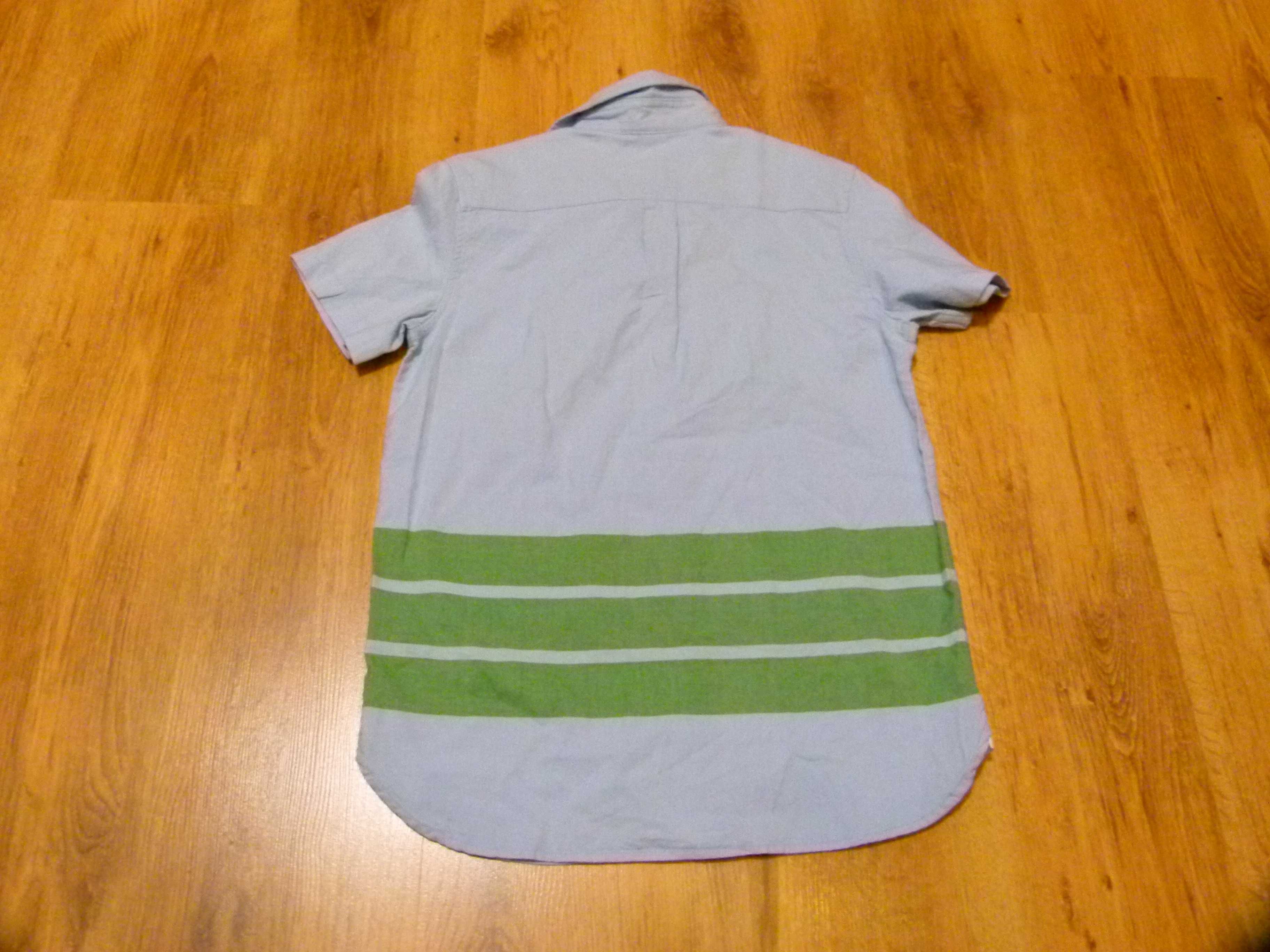 rozm 164 Tailor Vintage koszula niebieska zielone paski chłopięca
