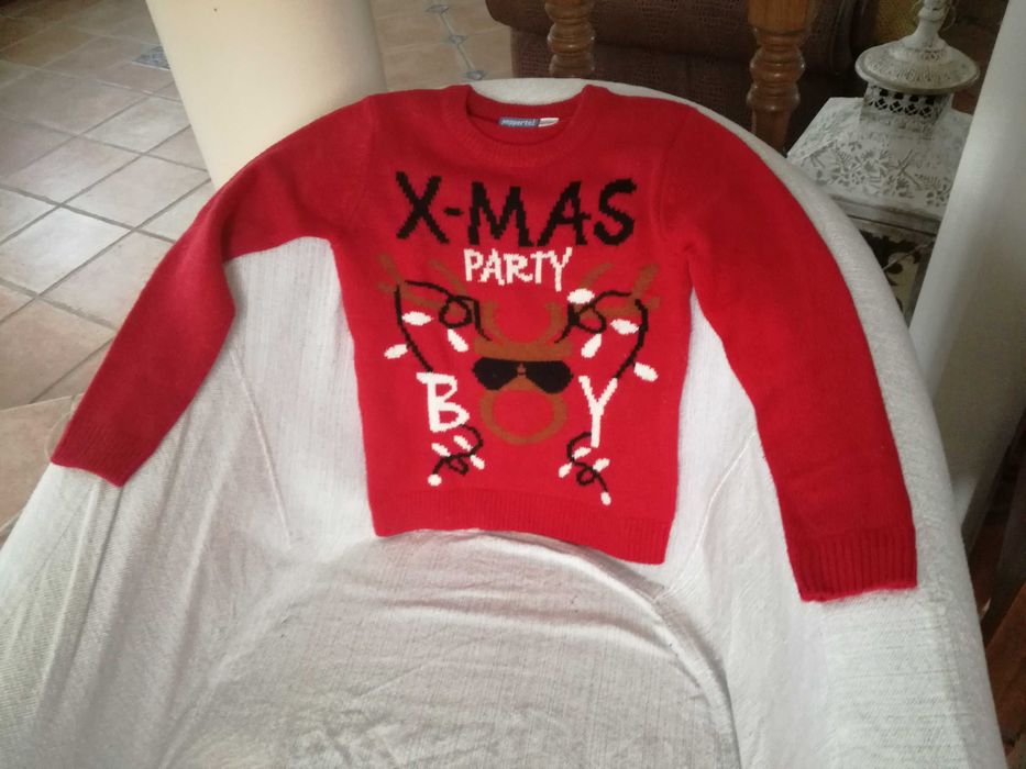 Camisola de lã com luzes e música feliz Natal Pepperts !