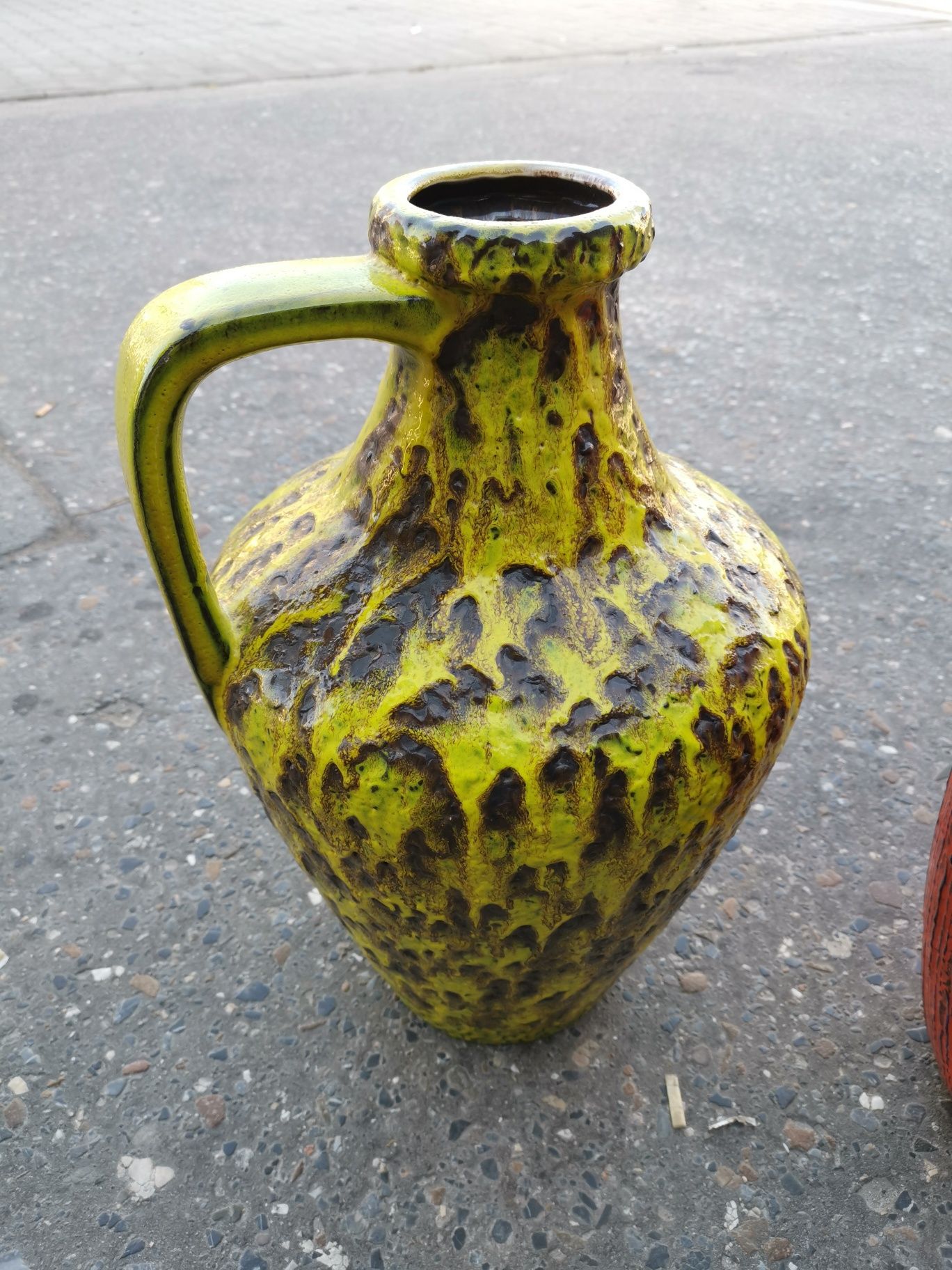 Ogromny wazon podłogowy Fat Lava firmy BAY Keramik Vintage Germany