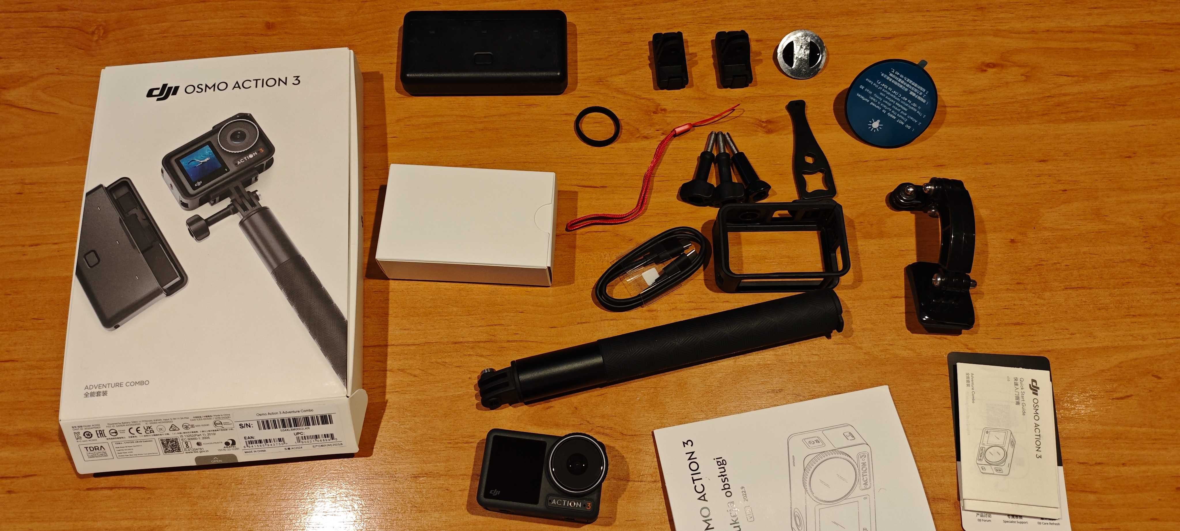 Kamera dji action 3 combo + uchwyt na kask