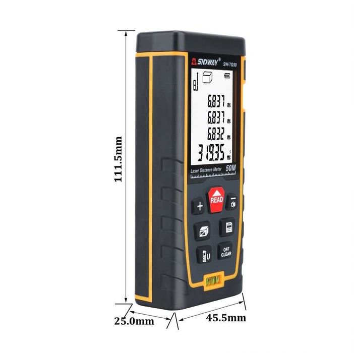 Лазерна Рулетка SNDWAY SW-TG50 50 м Далекомір