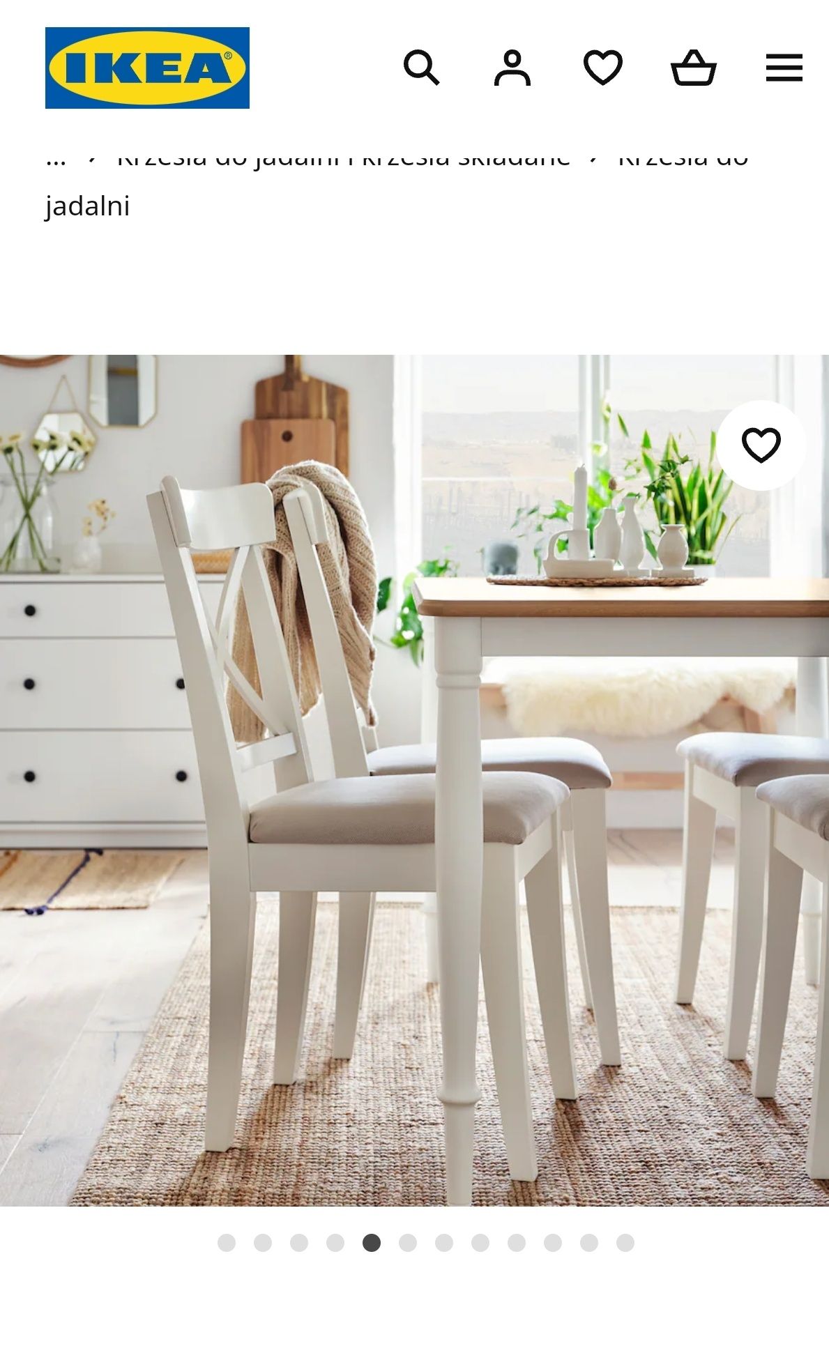 Nowe krzesło INGOLF biały/Hallarp beżowy ikea