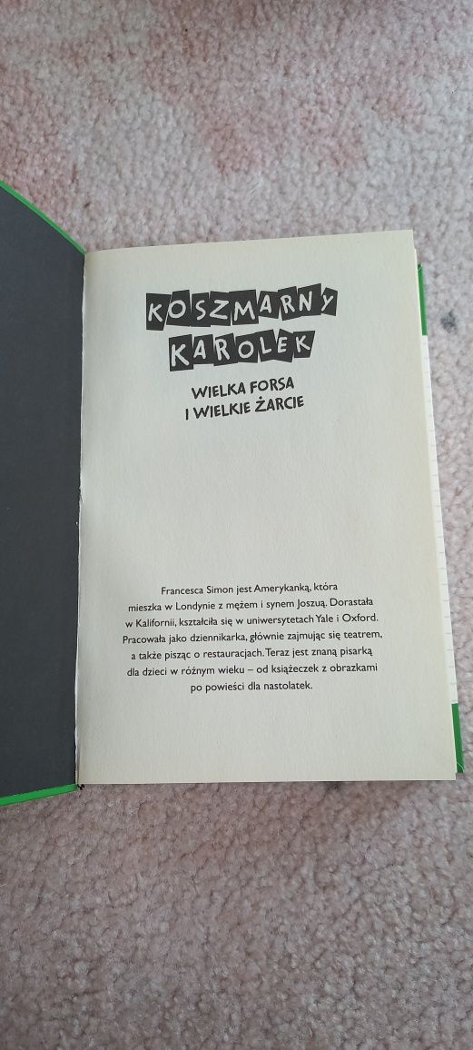 Koszmarny Karolek wielka forsa i wielkie żarcie Francesca Simon