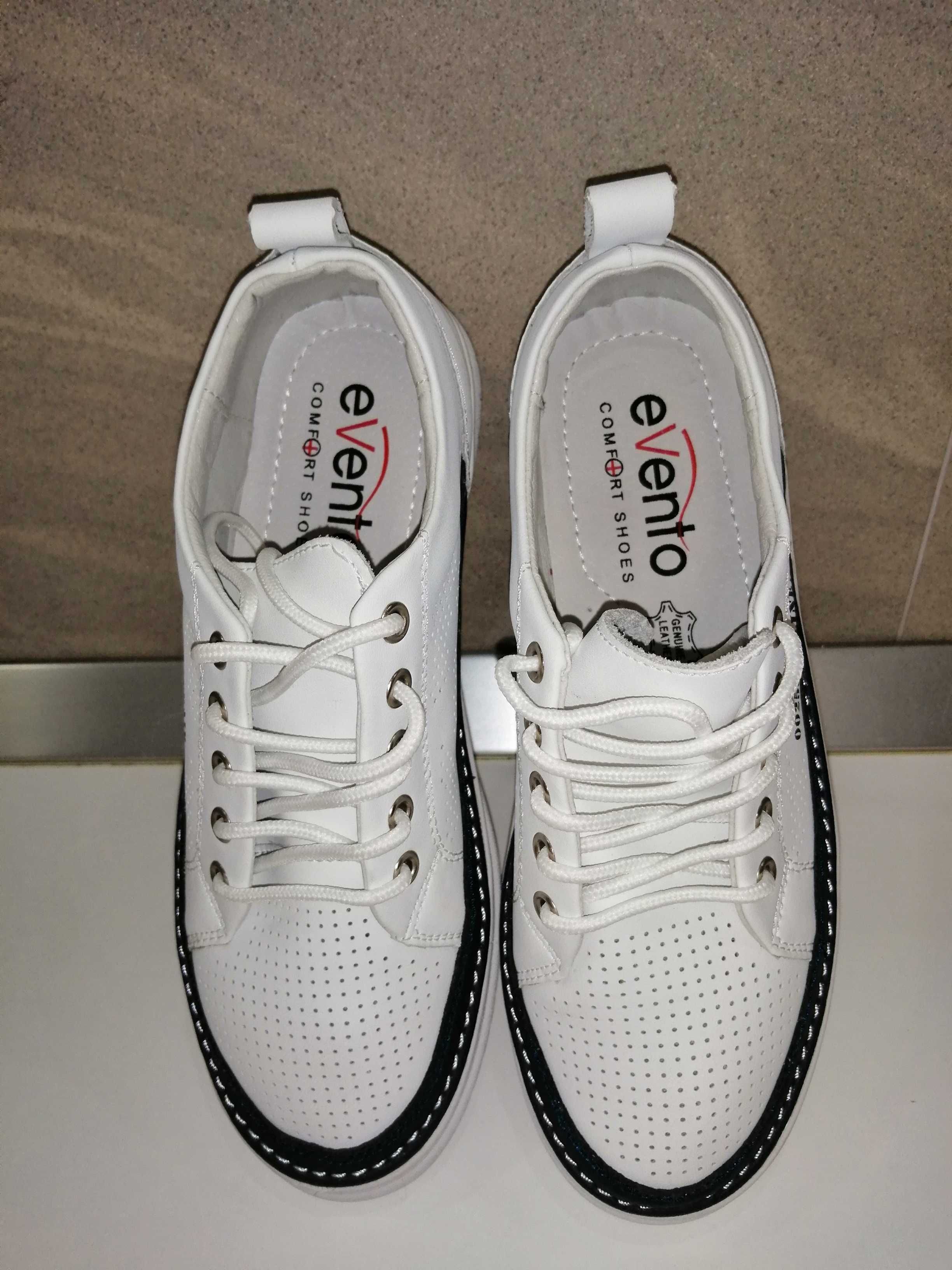SNEAKERSY Białe półbuty ze skóry rozm.36