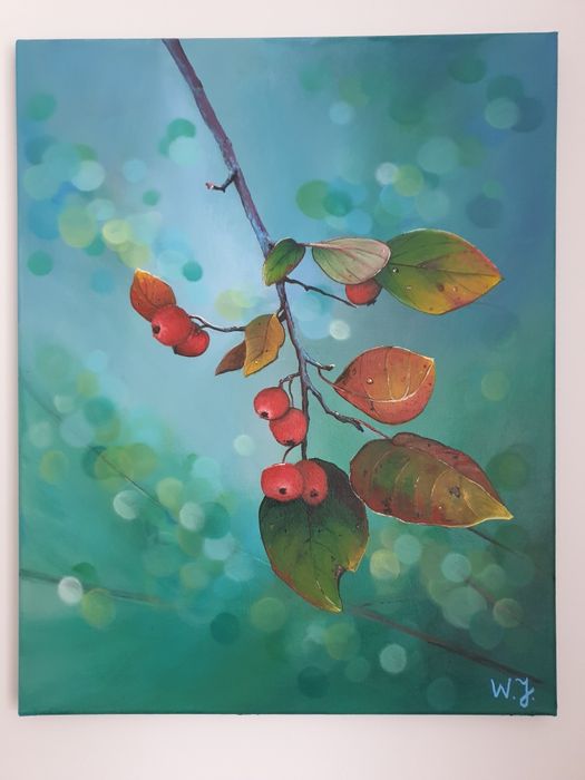 Obraz ręcznie malowany rajskie jabkuszko