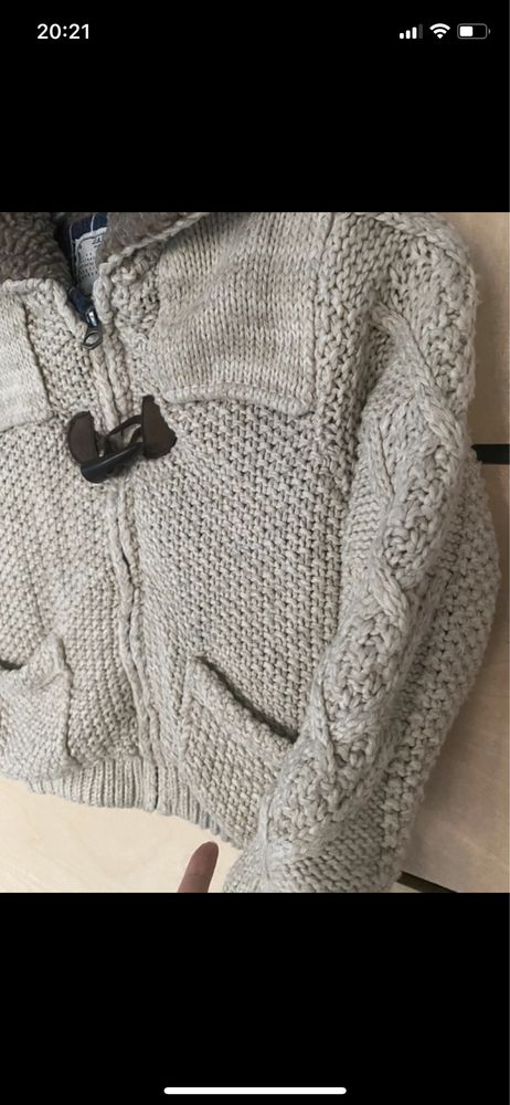 Sweter ocieplany beżowy chłopięcy Zara 92/98