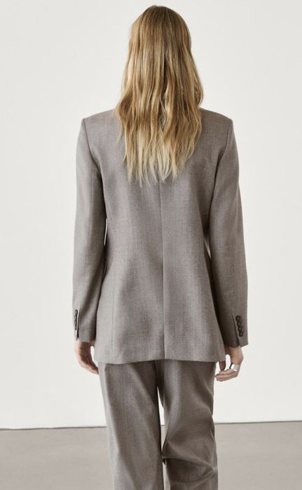 Nowa marynarka Massimo Dutti 100 % wełna norkowa chłodny beż 34 XS