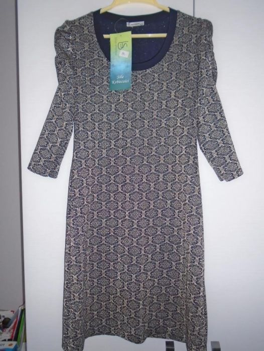 Sukienka Blue Shadow r.36 S granatowa ze złotym sylwester elegancka