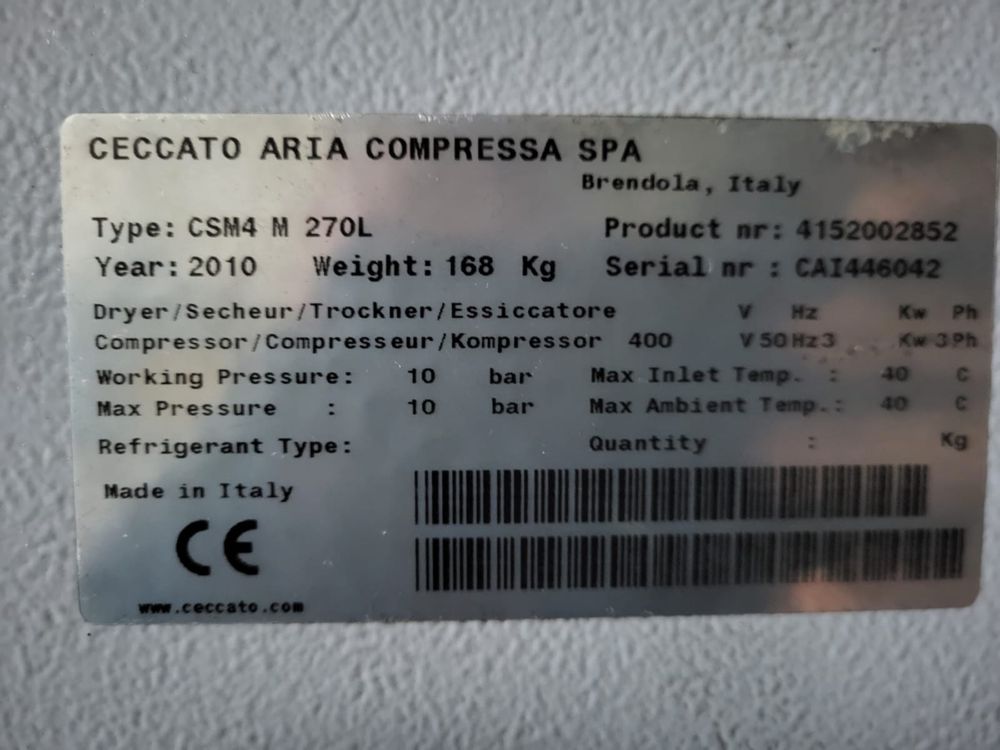 Kompresor śrubowy Atlas copcco  Ceccato