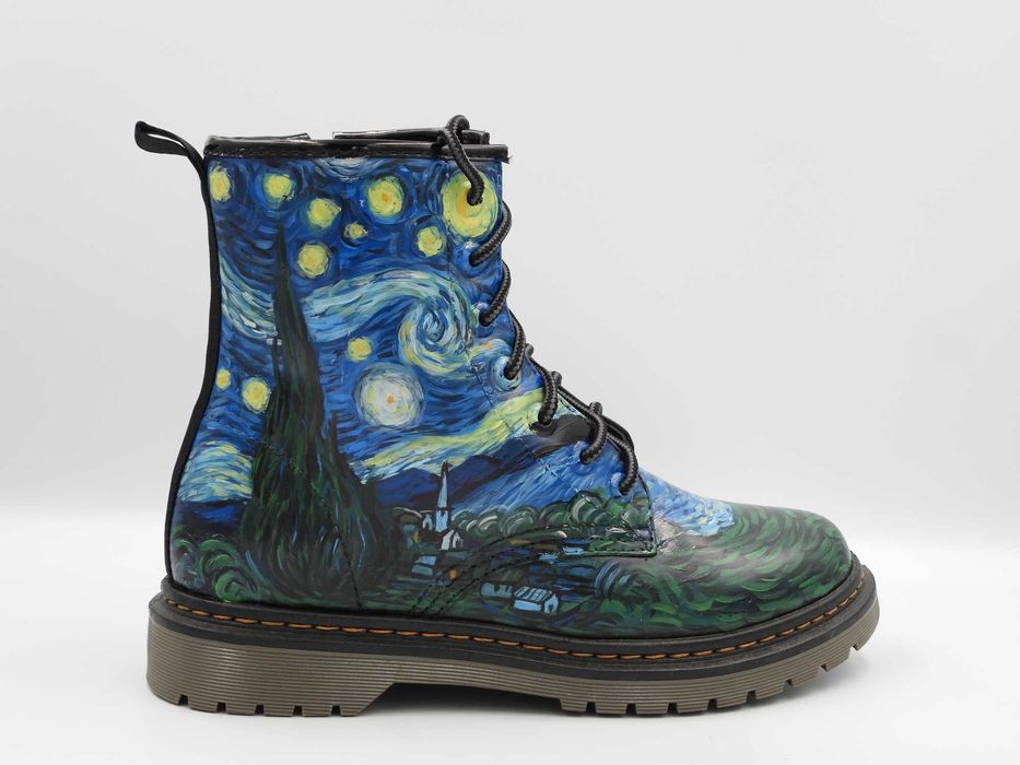 Workery damskie ręcznie malowane - NOC GWIEŹDZISTA