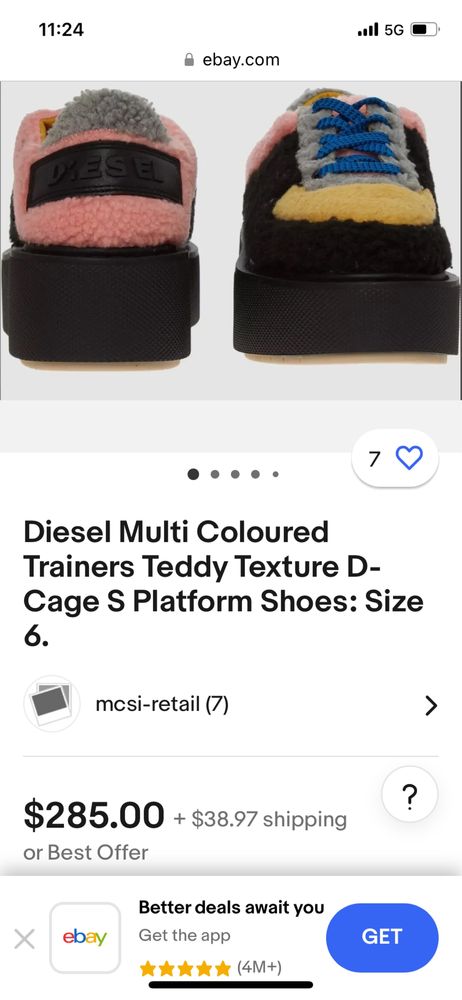 Diesel D-CAGE S buty damskie rozm. 38 czerń, żółć, róż ONLY THE BRAVE