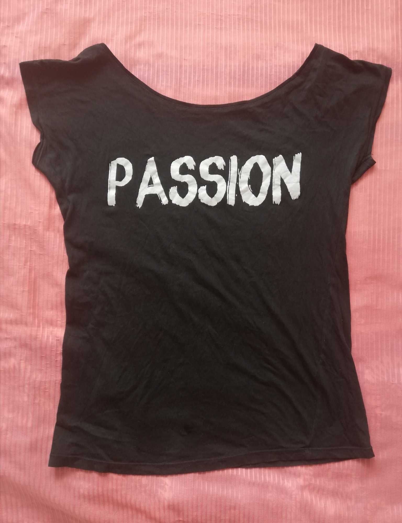 czarna koszulka sinsay M Fashion passion 100% bawełna