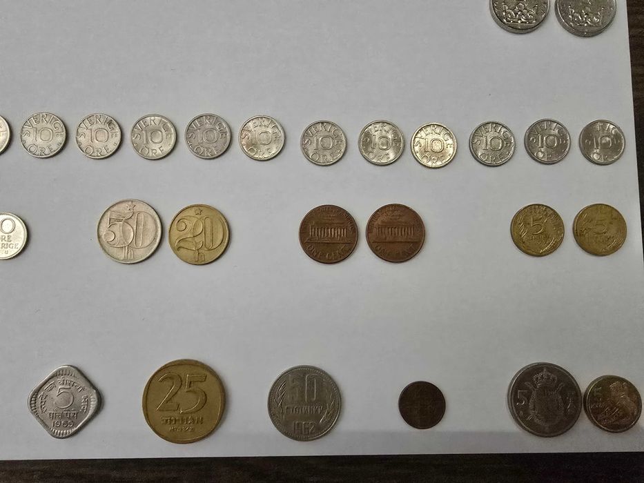 Zestaw 56 monet ZSRR/RFN/Szwecja/Francja/Polska/Czechy/Hiszpania/Indie