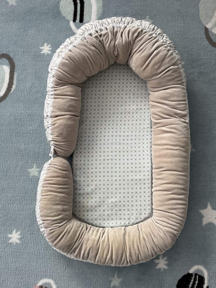 2w1: Gniazdo Niemowlęce + Kojec Junior (wysoki) Beżowy Motherhood