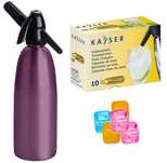 Saturator syfon do wody sodowej fioletowy 1L +10 naboi +5 kostek lodu