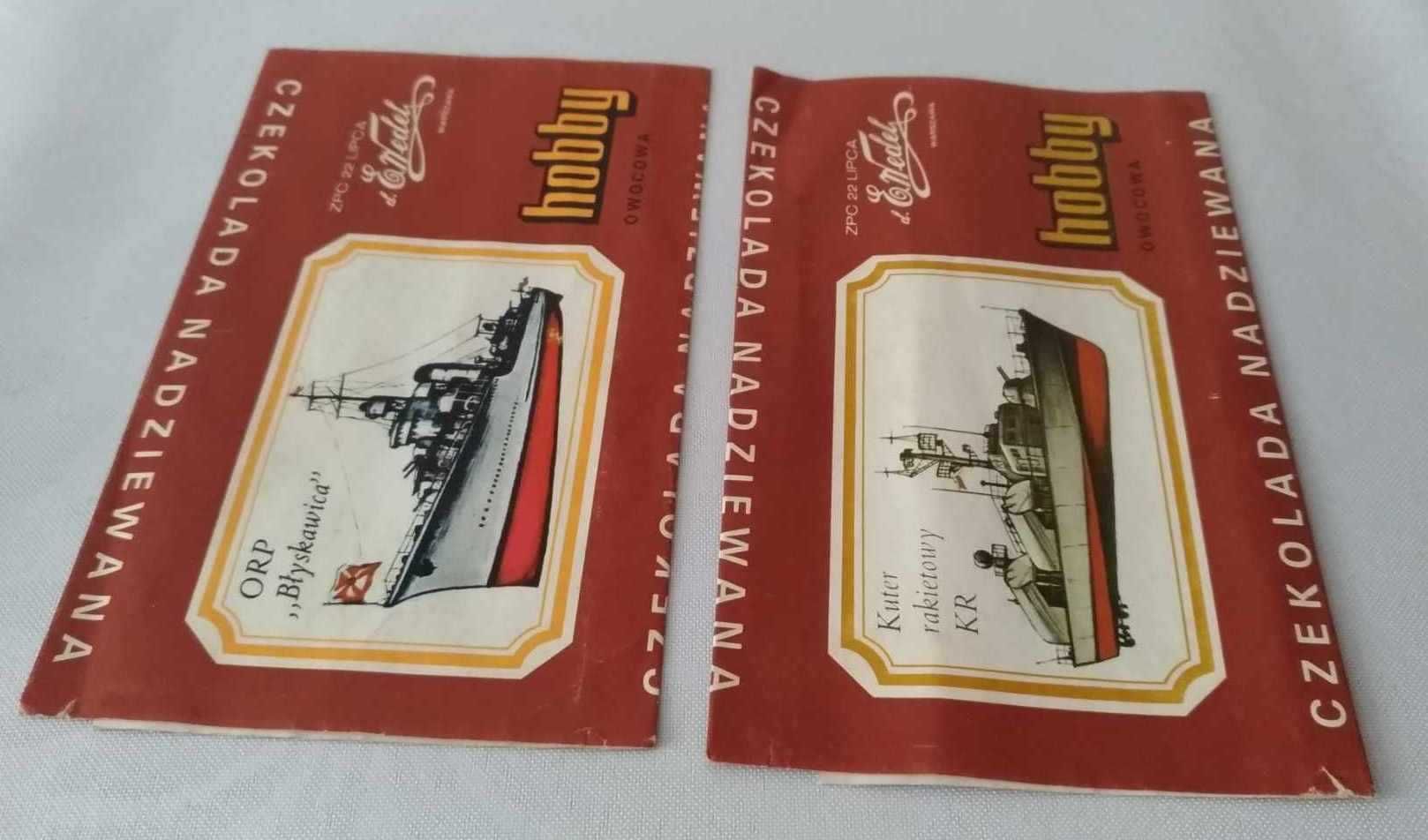 Opakowania po czekoladach Wedel, seria "hobby" PRL