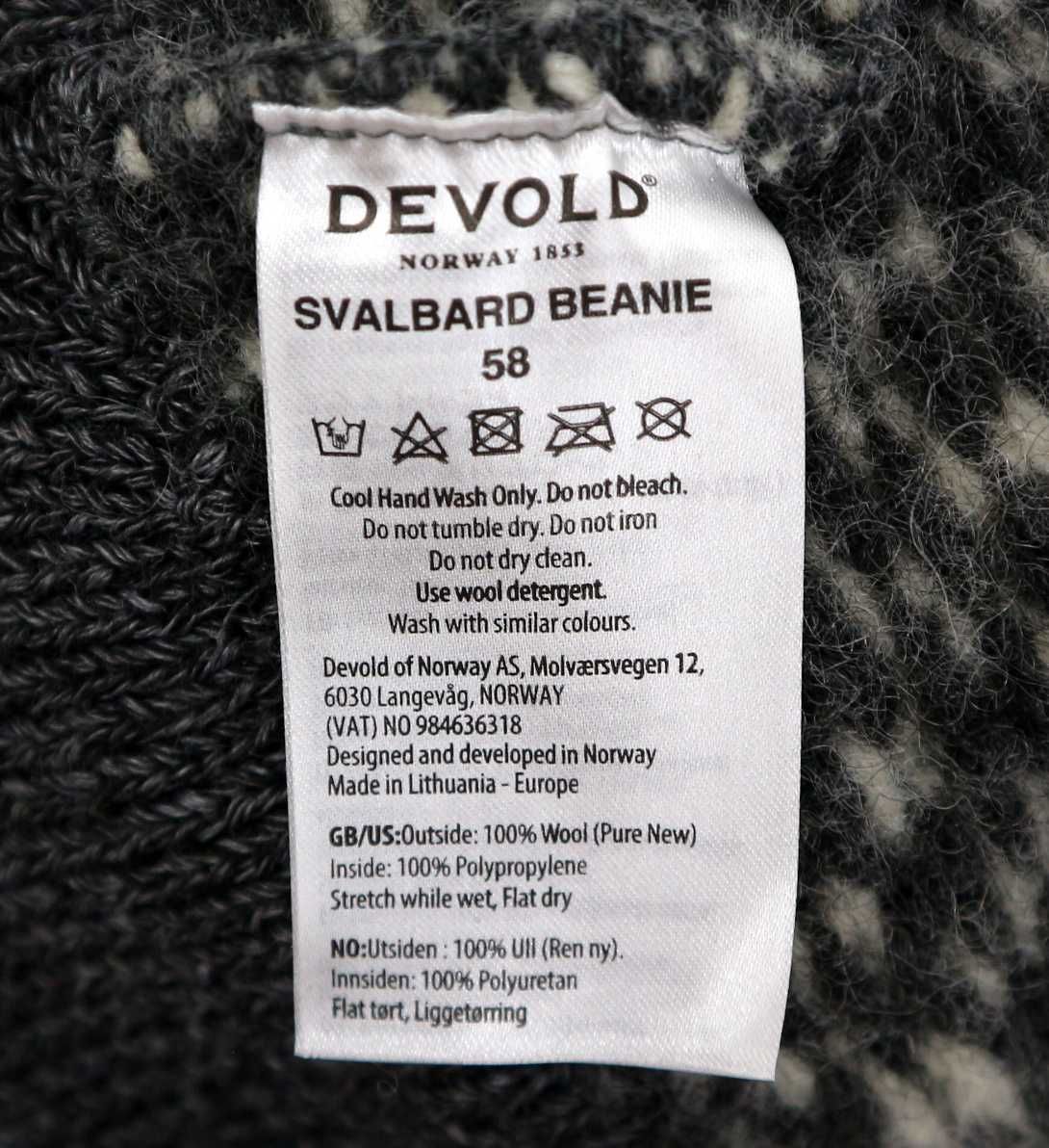 Devold Svalbar Beanie czpaka wełniana 58 (M)