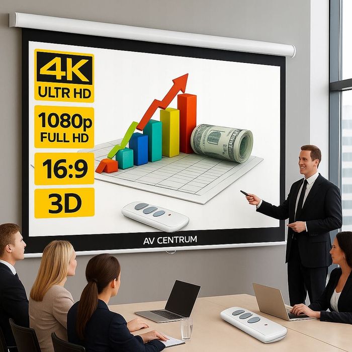 EKRAN PROJEKCYJNY Elektryczny AV-E170 84" 170X130 AV Centrum Bydgoszcz
