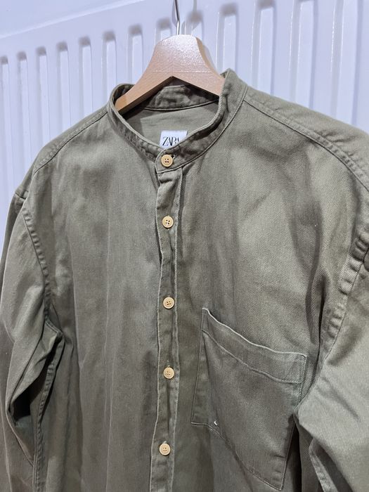 Koszula na stójce elegancka design ZARA regular rozm. L