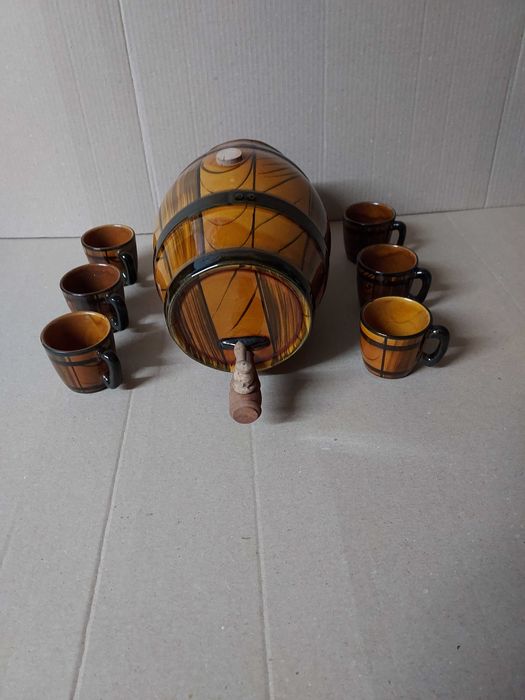 Pipo com 6 Canecas – Conjunto em Cerâmica Tradicional