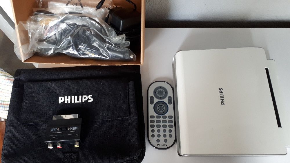 Leitor de dvd portátil Philips com bateria reconstruída